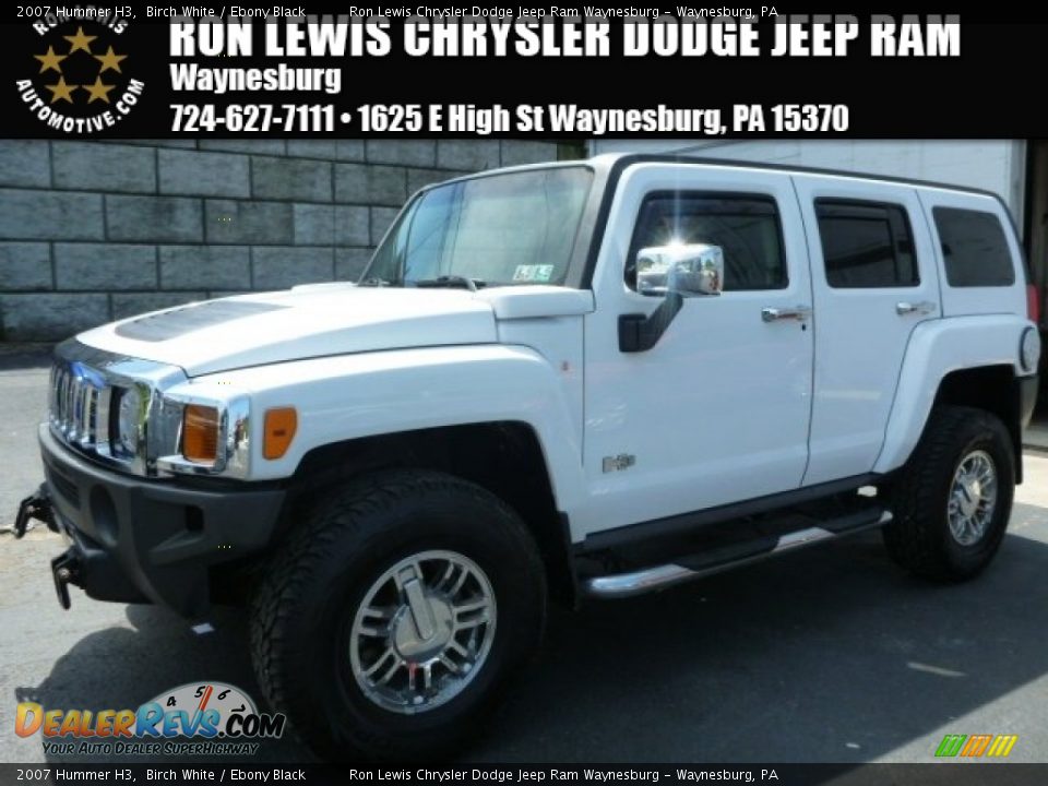2007 Hummer H3 Birch White / Ebony Black Photo #1