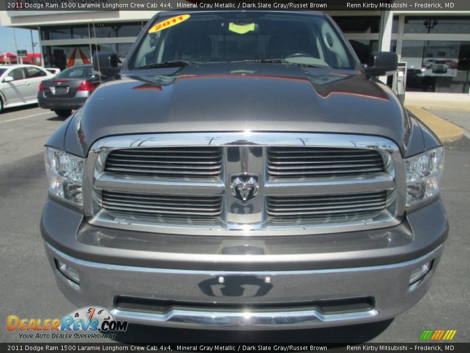 2011 Dodge Ram 1500 Laramie Longhorn Crew Cab 4x4 Mineral Gray Metallic / Dark Slate Gray/Russet Brown Photo #2