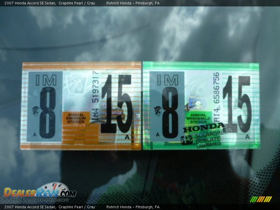 2007 Honda Accord SE Sedan Graphite Pearl / Gray Photo #18