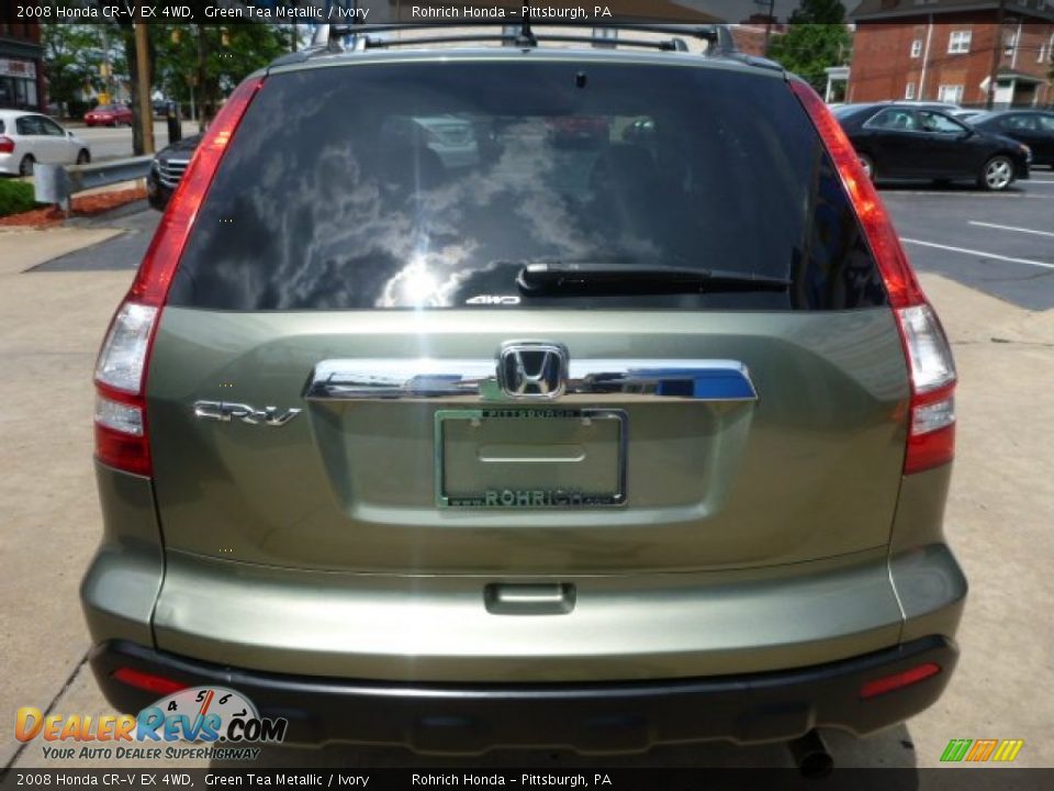 2008 Honda CR-V EX 4WD Green Tea Metallic / Ivory Photo #11