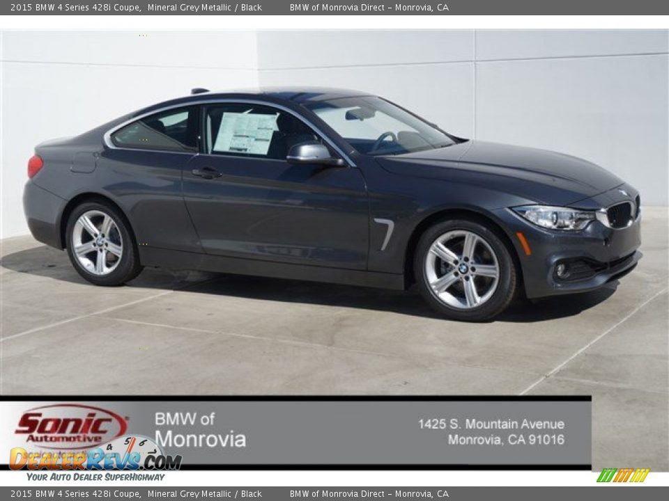 2015 BMW 4 Series 428i Coupe Mineral Grey Metallic / Black Photo #1