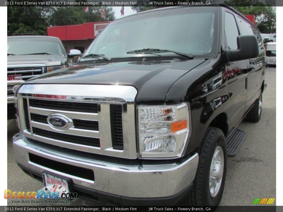 2013 Ford E Series Van E350 XLT Extended Passenger Black / Medium Flint Photo #1