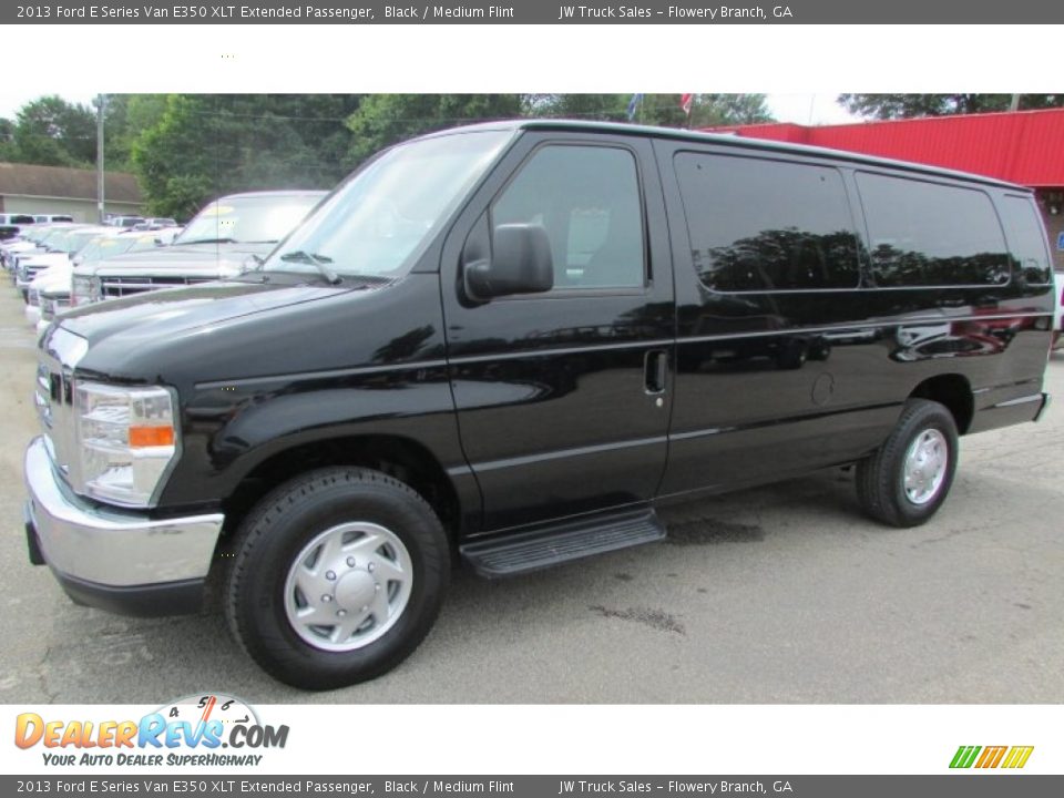 2013 Ford E Series Van E350 XLT Extended Passenger Black / Medium Flint Photo #2