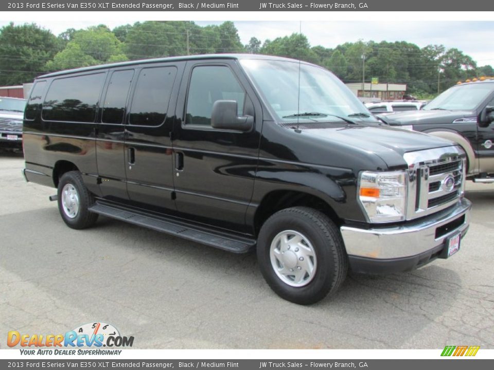 2013 Ford E Series Van E350 XLT Extended Passenger Black / Medium Flint Photo #4