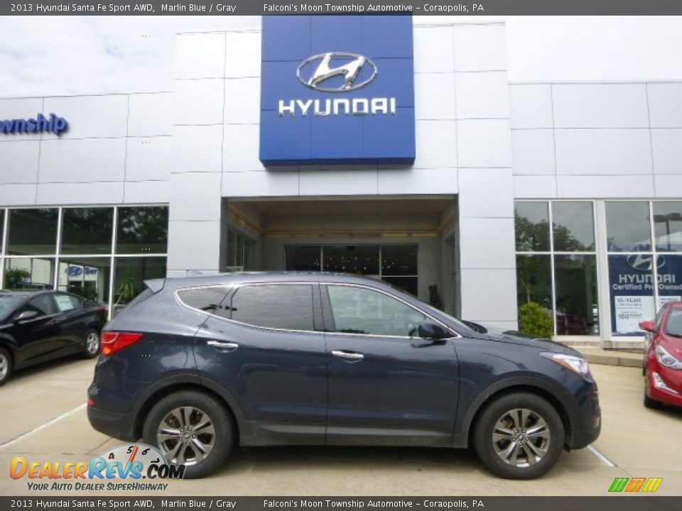 2013 Hyundai Santa Fe Sport AWD Marlin Blue / Gray Photo #1