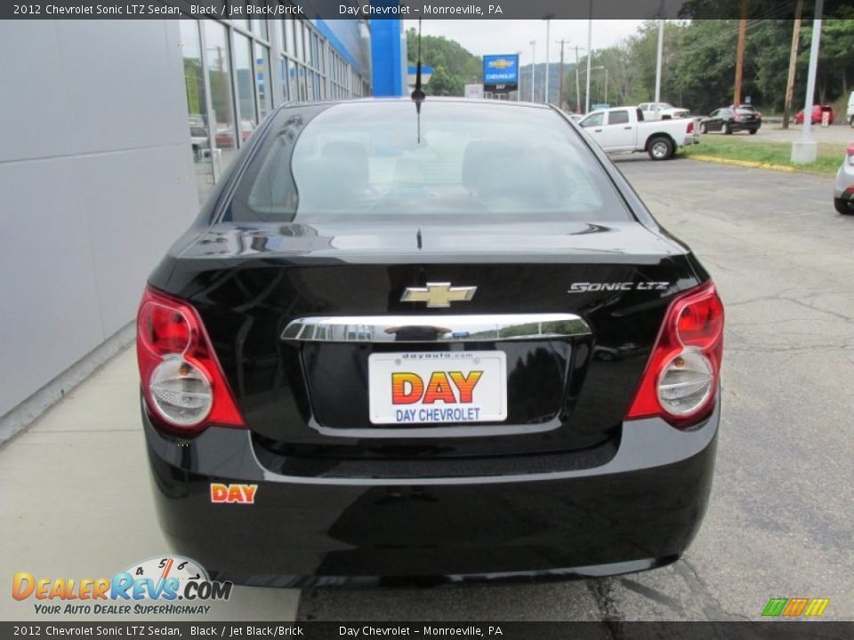 2012 Chevrolet Sonic LTZ Sedan Black / Jet Black/Brick Photo #6