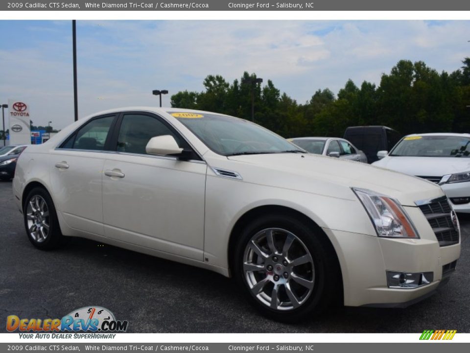2009 Cadillac CTS Sedan White Diamond Tri-Coat / Cashmere/Cocoa Photo #1