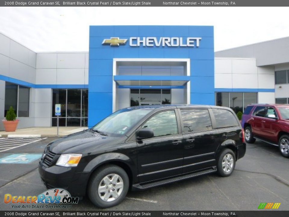 2008 Dodge Grand Caravan SE Brilliant Black Crystal Pearl / Dark Slate/Light Shale Photo #1