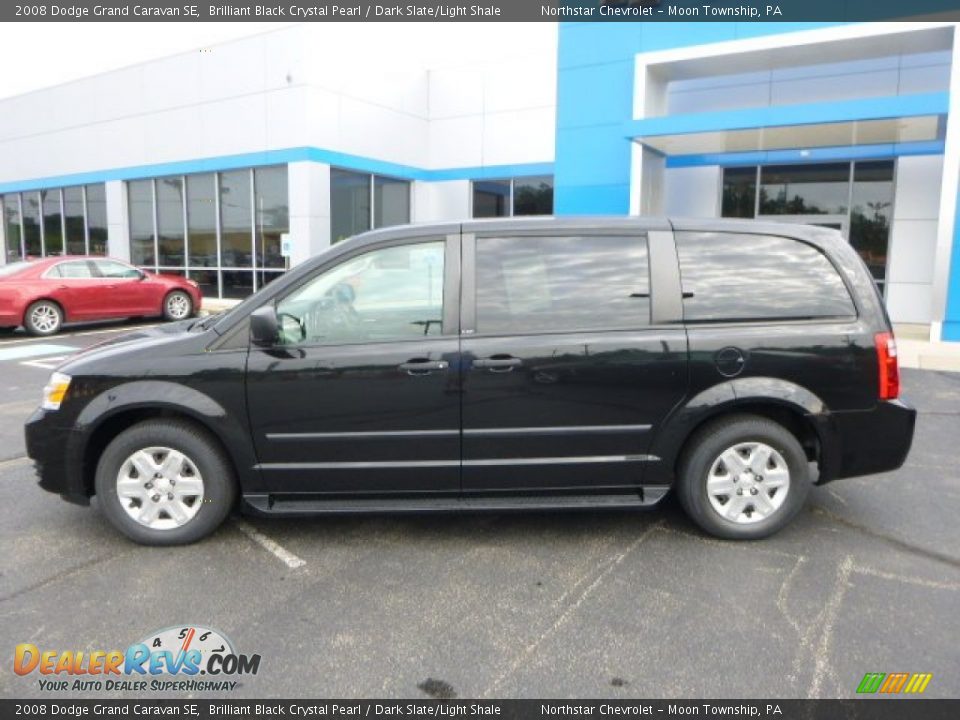 2008 Dodge Grand Caravan SE Brilliant Black Crystal Pearl / Dark Slate/Light Shale Photo #2