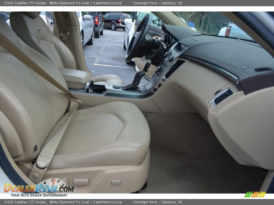 2009 Cadillac CTS Sedan White Diamond Tri-Coat / Cashmere/Cocoa Photo #14