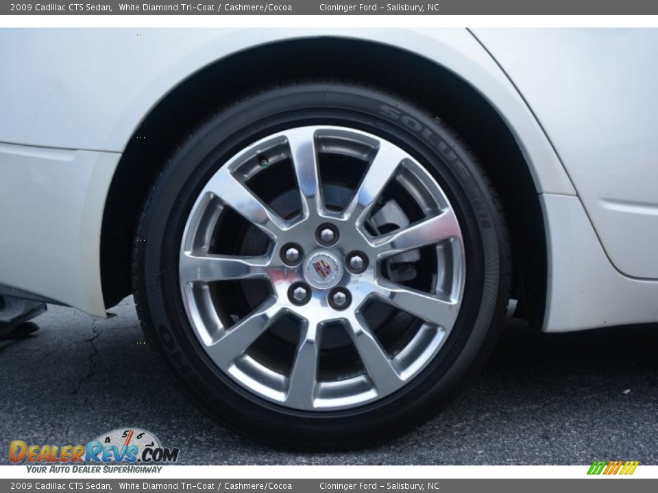 2009 Cadillac CTS Sedan White Diamond Tri-Coat / Cashmere/Cocoa Photo #16