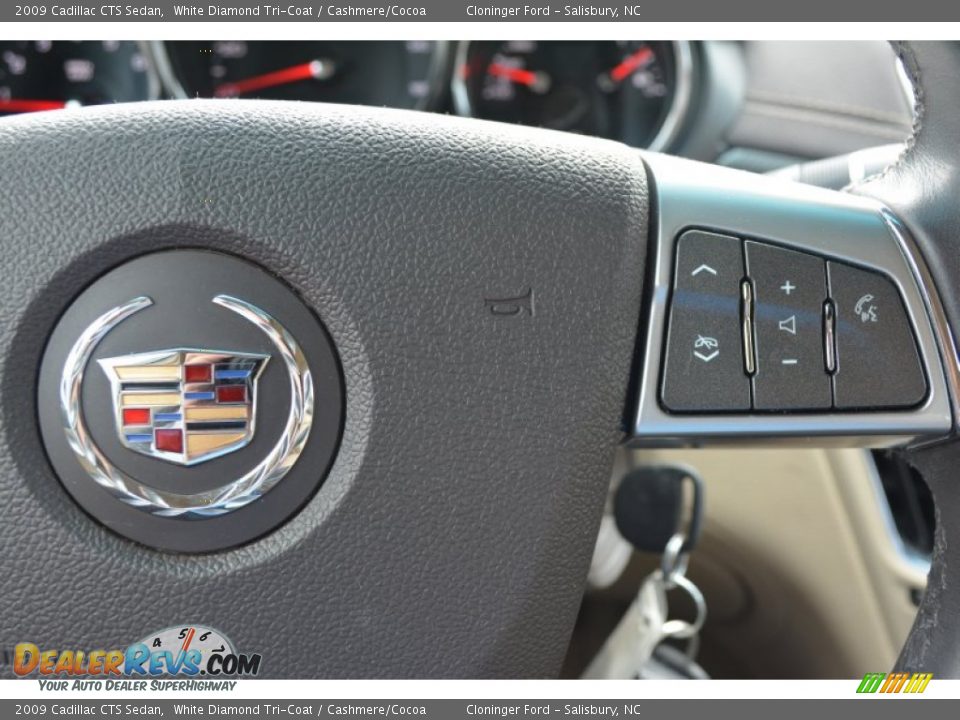 2009 Cadillac CTS Sedan White Diamond Tri-Coat / Cashmere/Cocoa Photo #22