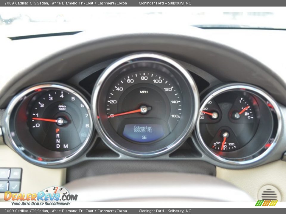 2009 Cadillac CTS Sedan White Diamond Tri-Coat / Cashmere/Cocoa Photo #23