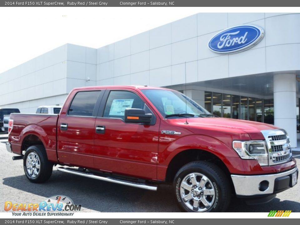 2014 Ford F150 XLT SuperCrew Ruby Red / Steel Grey Photo #1
