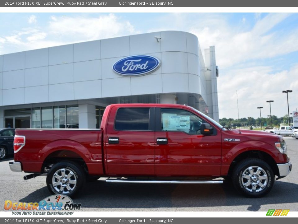 2014 Ford F150 XLT SuperCrew Ruby Red / Steel Grey Photo #2