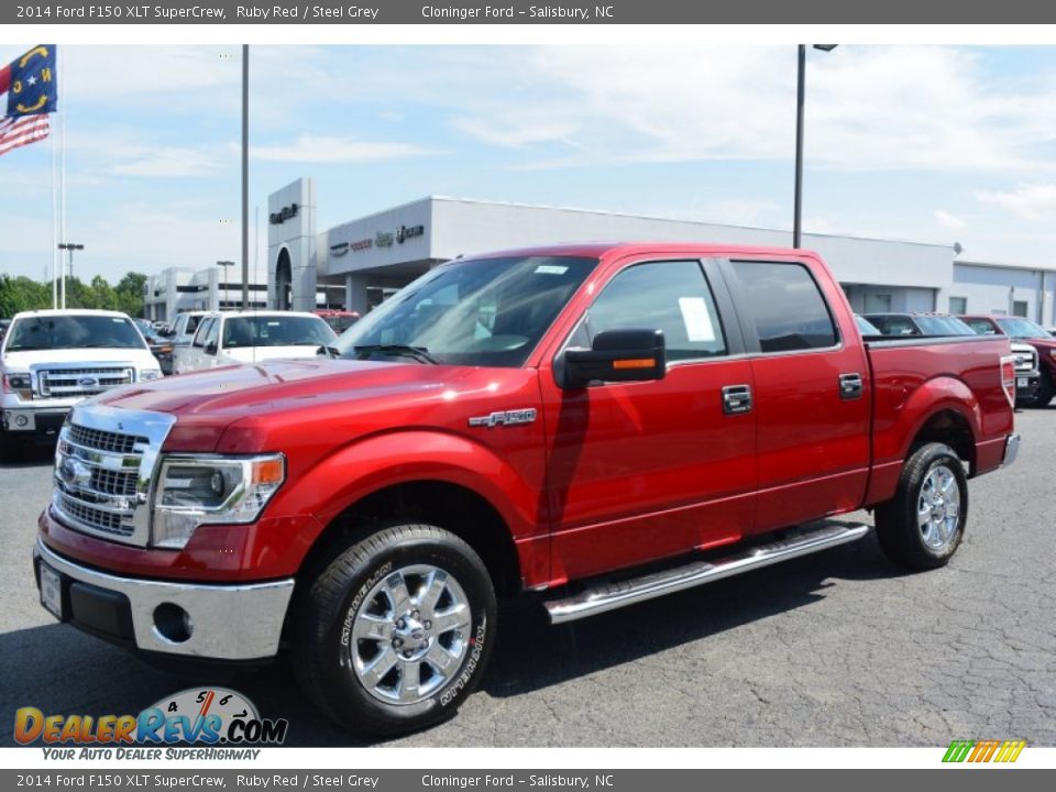 2014 Ford F150 XLT SuperCrew Ruby Red / Steel Grey Photo #3