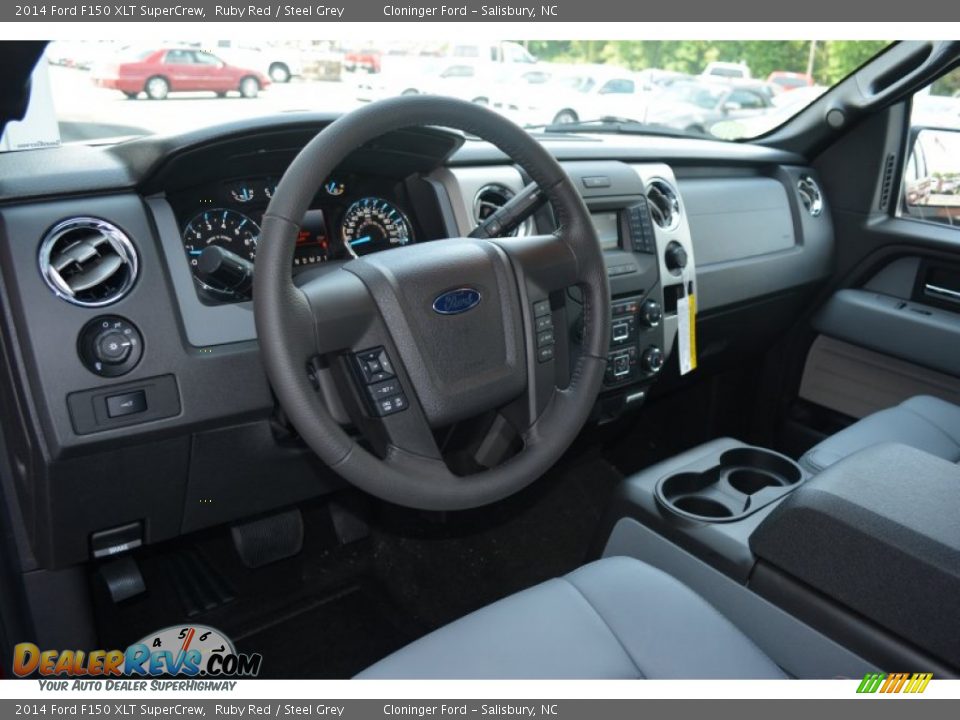 2014 Ford F150 XLT SuperCrew Ruby Red / Steel Grey Photo #7