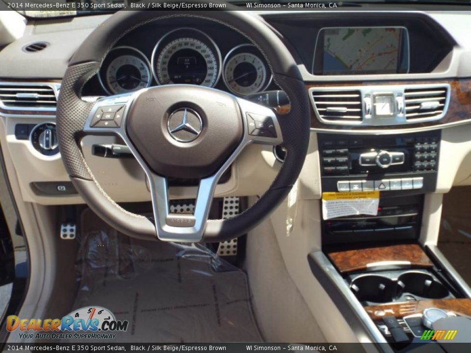 2014 Mercedes-Benz E 350 Sport Sedan Black / Silk Beige/Espresso Brown Photo #9