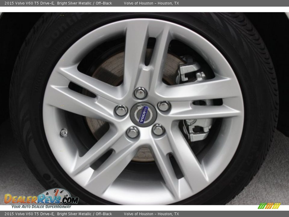 2015 Volvo V60 T5 Drive-E Bright Silver Metallic / Off-Black Photo #8
