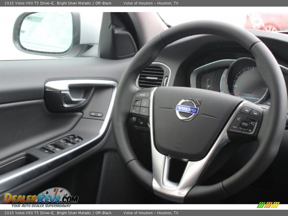 2015 Volvo V60 T5 Drive-E Bright Silver Metallic / Off-Black Photo #28