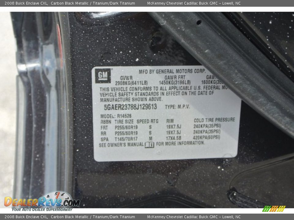 2008 Buick Enclave CXL Carbon Black Metallic / Titanium/Dark Titanium Photo #7