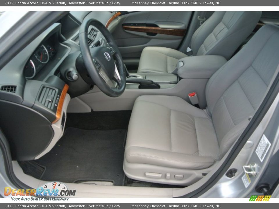 2012 Honda Accord EX-L V6 Sedan Alabaster Silver Metallic / Gray Photo #8