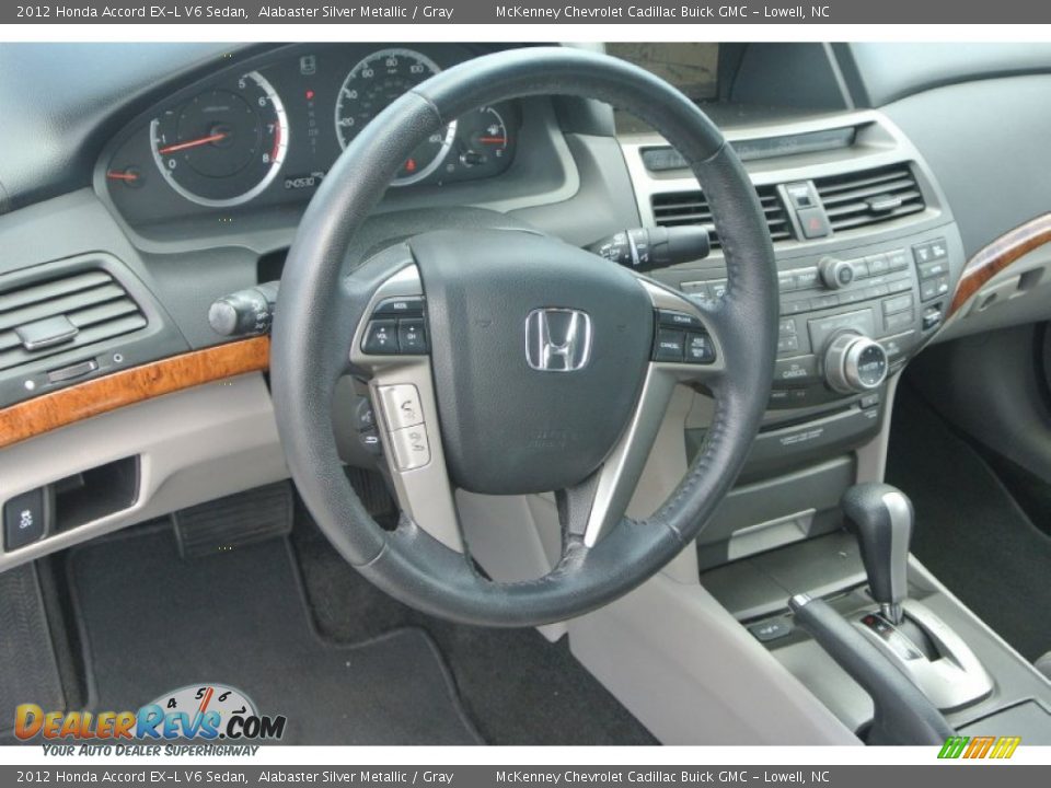 2012 Honda Accord EX-L V6 Sedan Alabaster Silver Metallic / Gray Photo #26