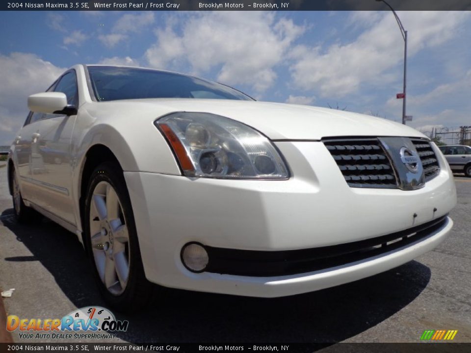 2004 Nissan Maxima 3.5 SE Winter Frost Pearl / Frost Gray Photo #3