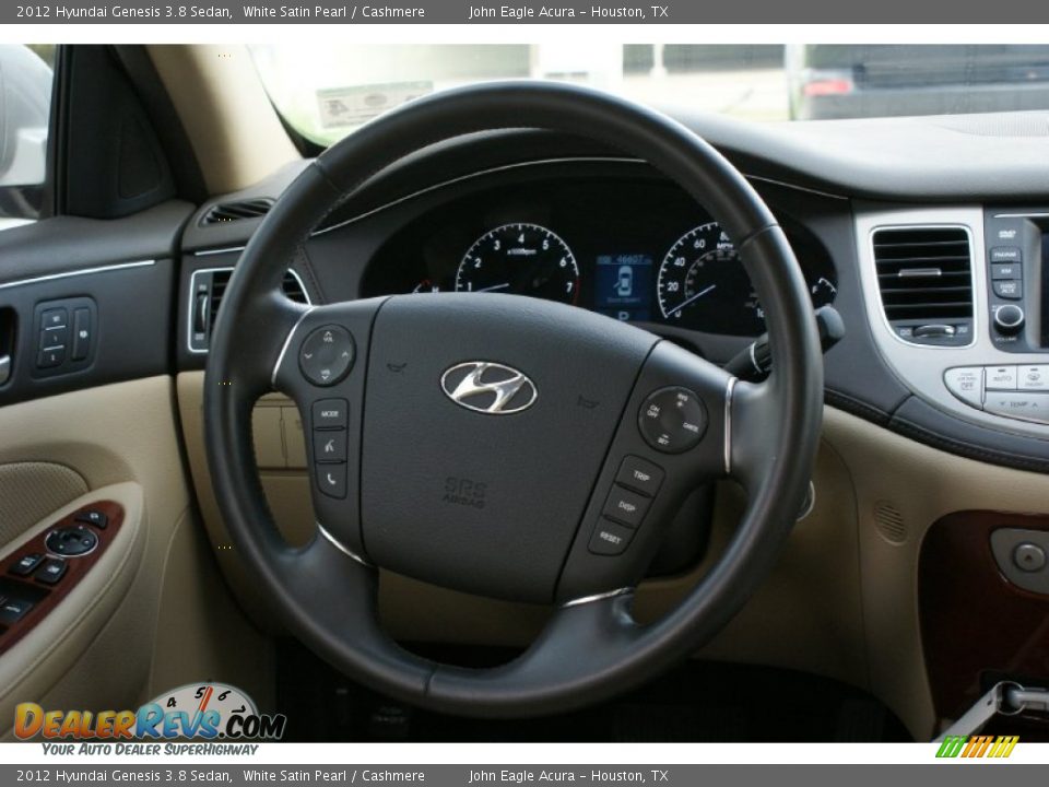 2012 Hyundai Genesis 3.8 Sedan White Satin Pearl / Cashmere Photo #28