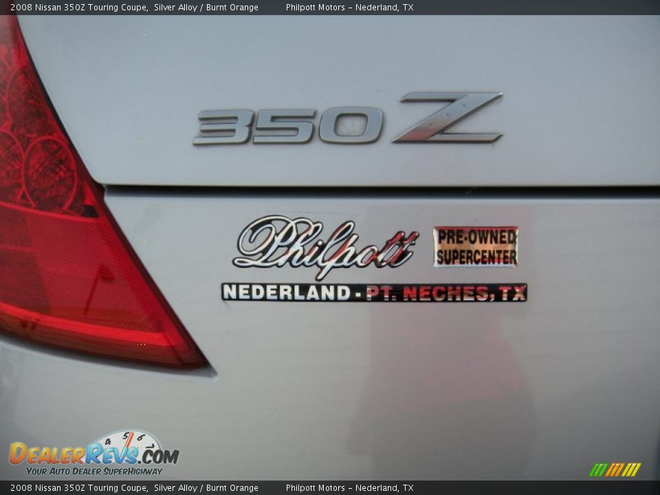2008 Nissan 350Z Touring Coupe Silver Alloy / Burnt Orange Photo #25