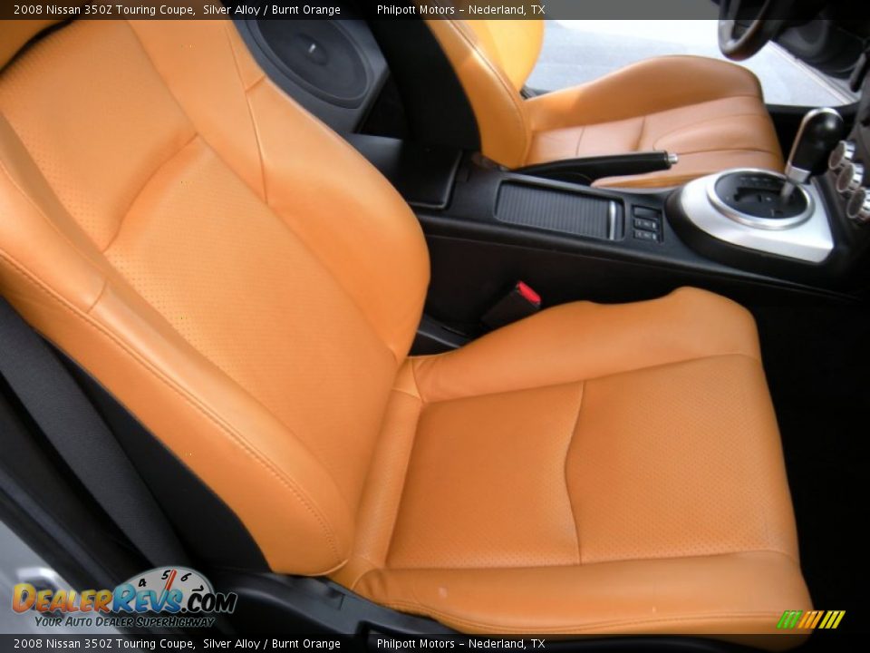 2008 Nissan 350Z Touring Coupe Silver Alloy / Burnt Orange Photo #36