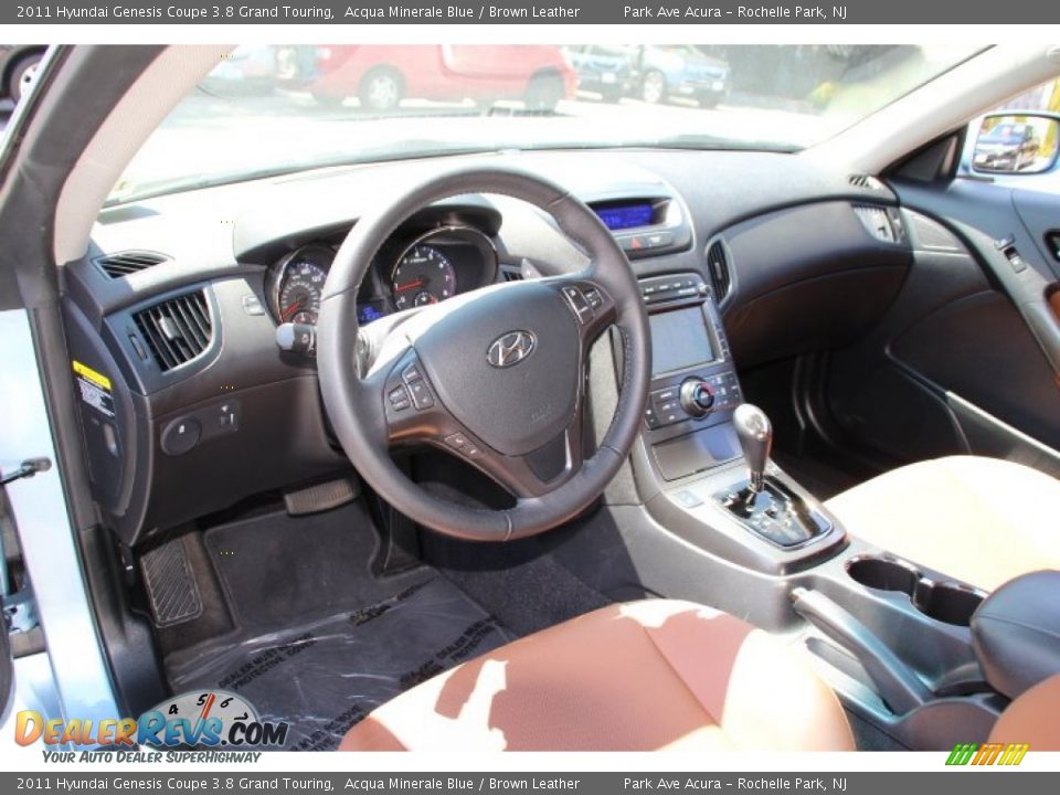 2011 Hyundai Genesis Coupe 3.8 Grand Touring Acqua Minerale Blue / Brown Leather Photo #11