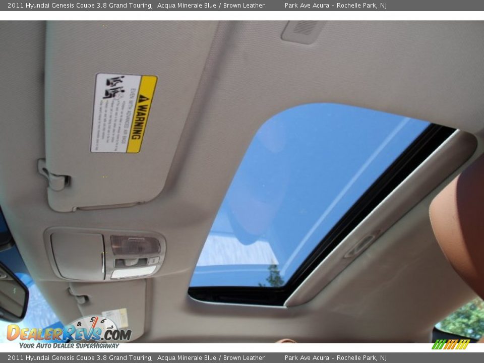 2011 Hyundai Genesis Coupe 3.8 Grand Touring Acqua Minerale Blue / Brown Leather Photo #14