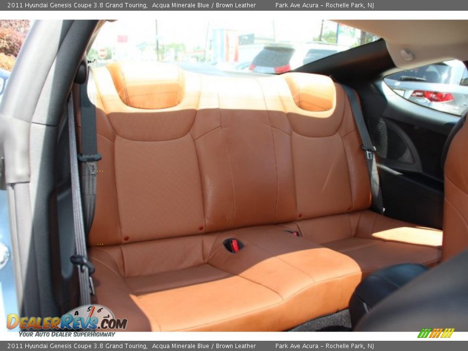 2011 Hyundai Genesis Coupe 3.8 Grand Touring Acqua Minerale Blue / Brown Leather Photo #25