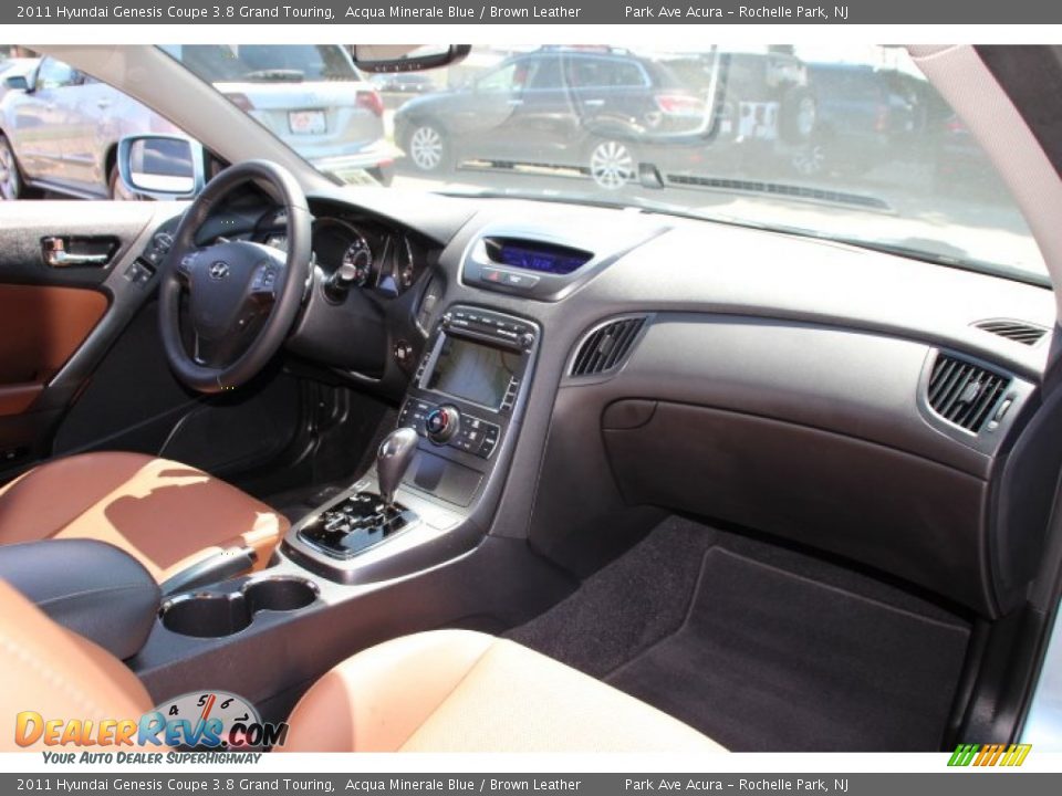 2011 Hyundai Genesis Coupe 3.8 Grand Touring Acqua Minerale Blue / Brown Leather Photo #26