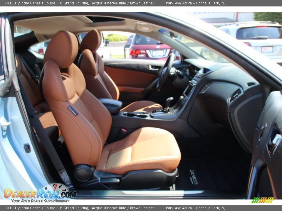 2011 Hyundai Genesis Coupe 3.8 Grand Touring Acqua Minerale Blue / Brown Leather Photo #27