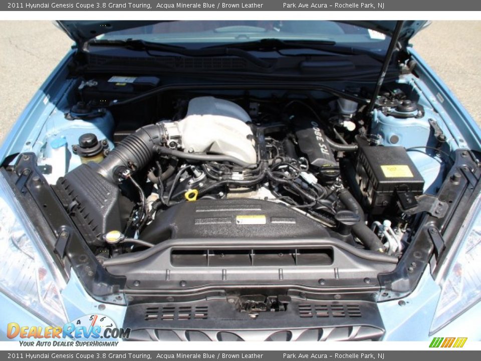 2011 Hyundai Genesis Coupe 3.8 Grand Touring Acqua Minerale Blue / Brown Leather Photo #29