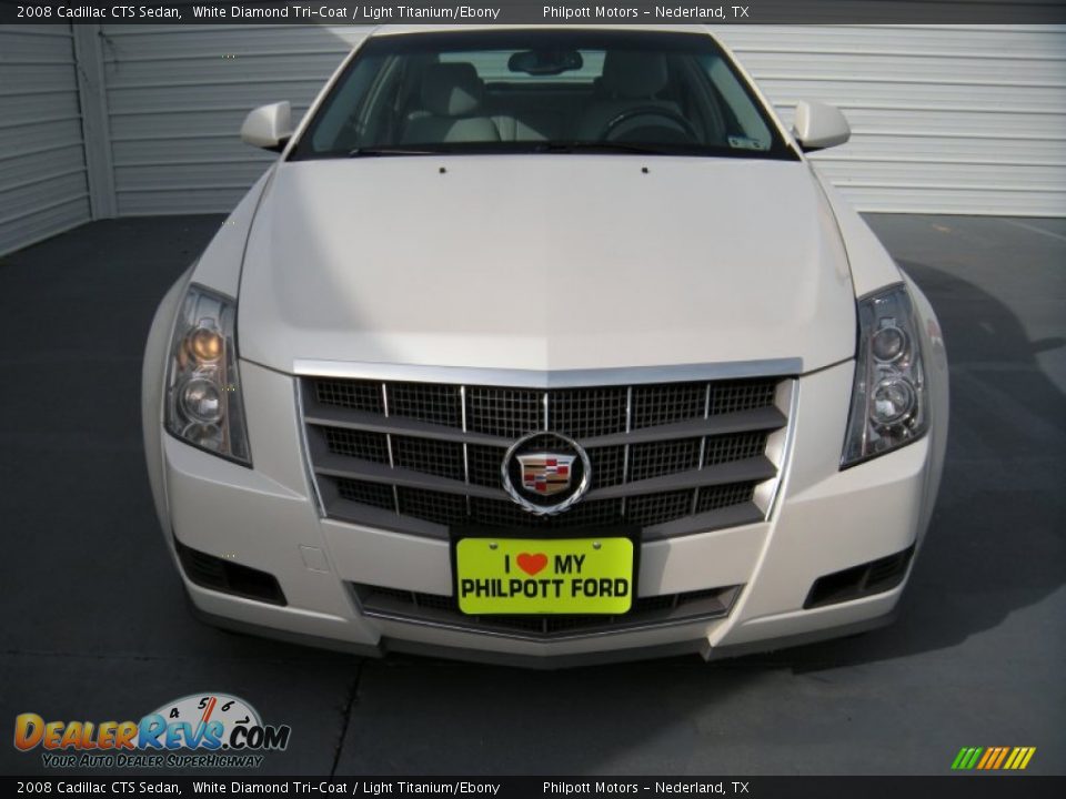 2008 Cadillac CTS Sedan White Diamond Tri-Coat / Light Titanium/Ebony Photo #8