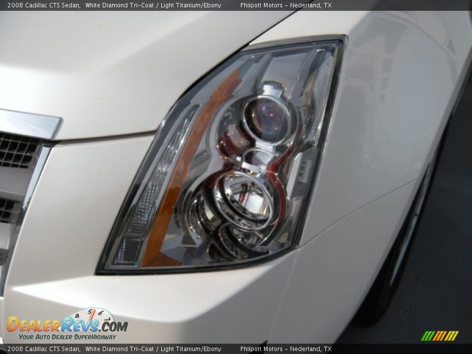 2008 Cadillac CTS Sedan White Diamond Tri-Coat / Light Titanium/Ebony Photo #9