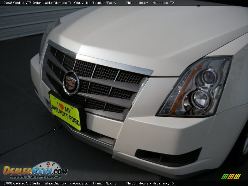2008 Cadillac CTS Sedan White Diamond Tri-Coat / Light Titanium/Ebony Photo #10