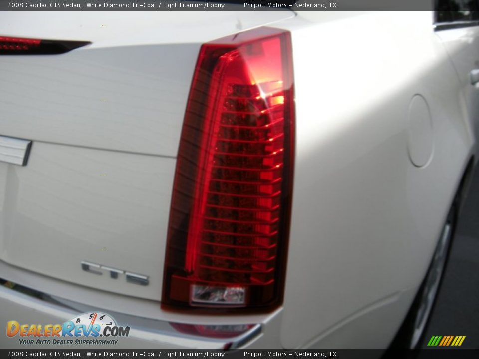 2008 Cadillac CTS Sedan White Diamond Tri-Coat / Light Titanium/Ebony Photo #16