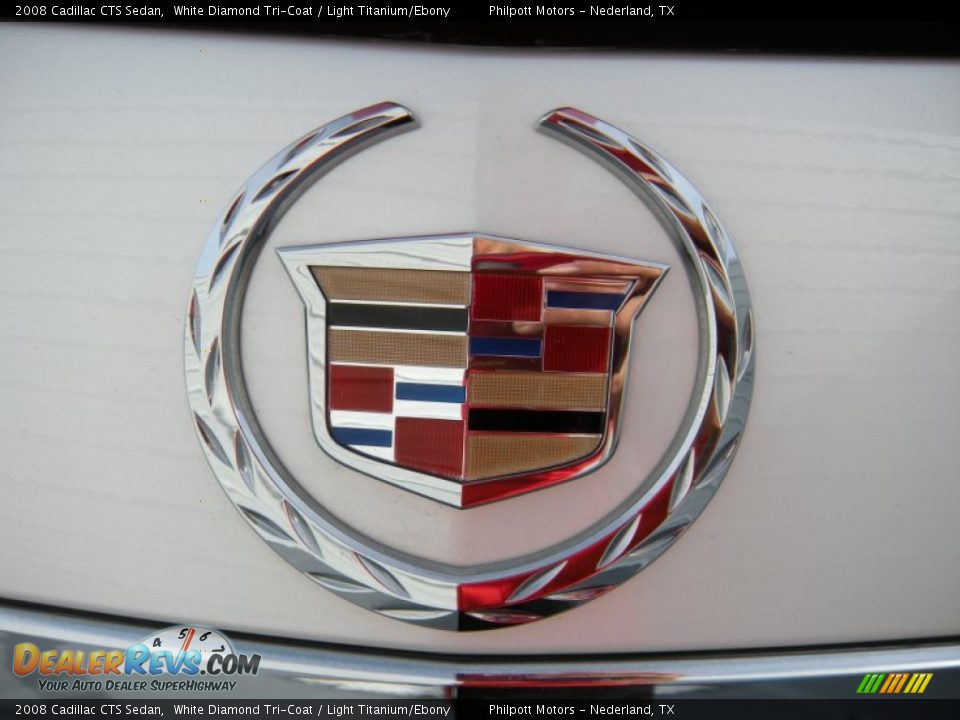 2008 Cadillac CTS Sedan White Diamond Tri-Coat / Light Titanium/Ebony Photo #18
