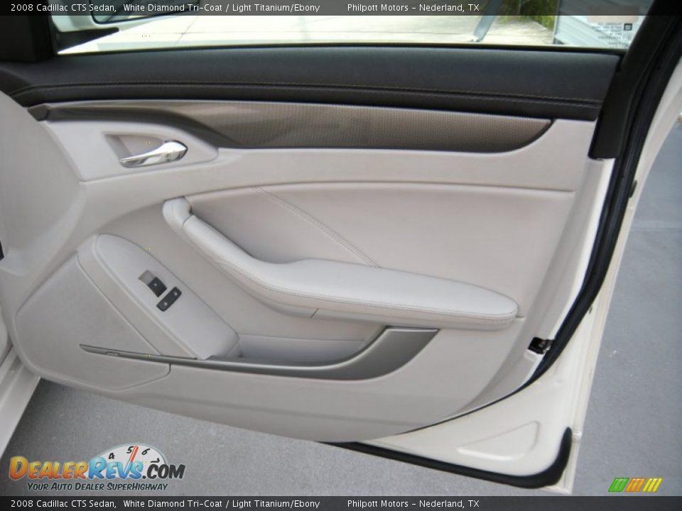 2008 Cadillac CTS Sedan White Diamond Tri-Coat / Light Titanium/Ebony Photo #23