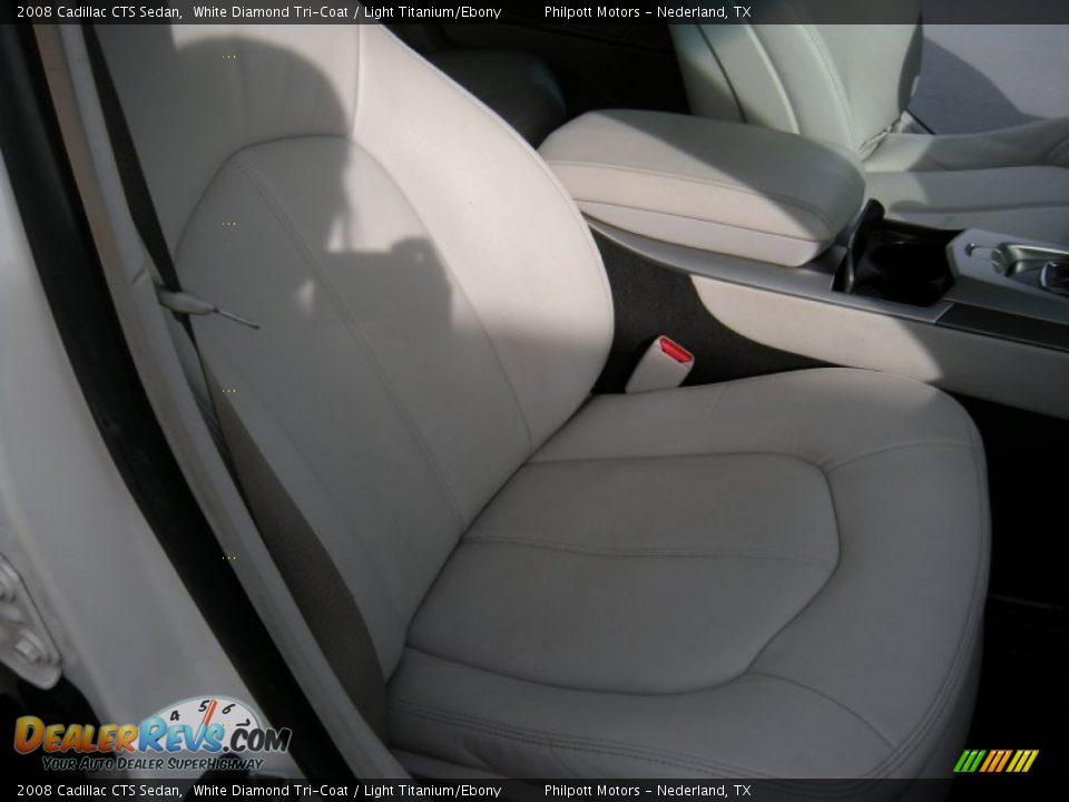 2008 Cadillac CTS Sedan White Diamond Tri-Coat / Light Titanium/Ebony Photo #25