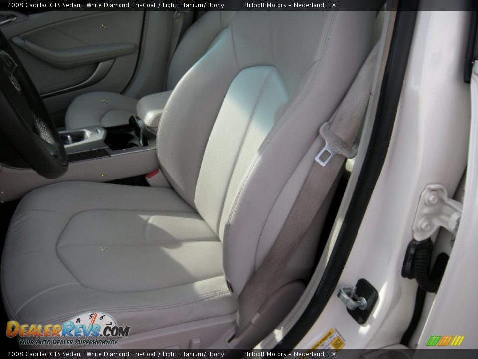 2008 Cadillac CTS Sedan White Diamond Tri-Coat / Light Titanium/Ebony Photo #33