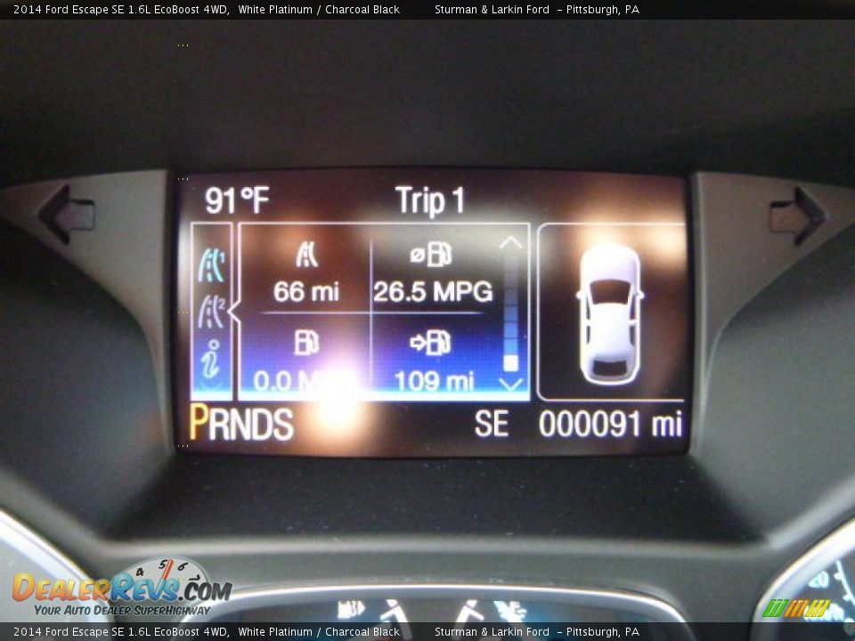 2014 Ford Escape SE 1.6L EcoBoost 4WD White Platinum / Charcoal Black Photo #13