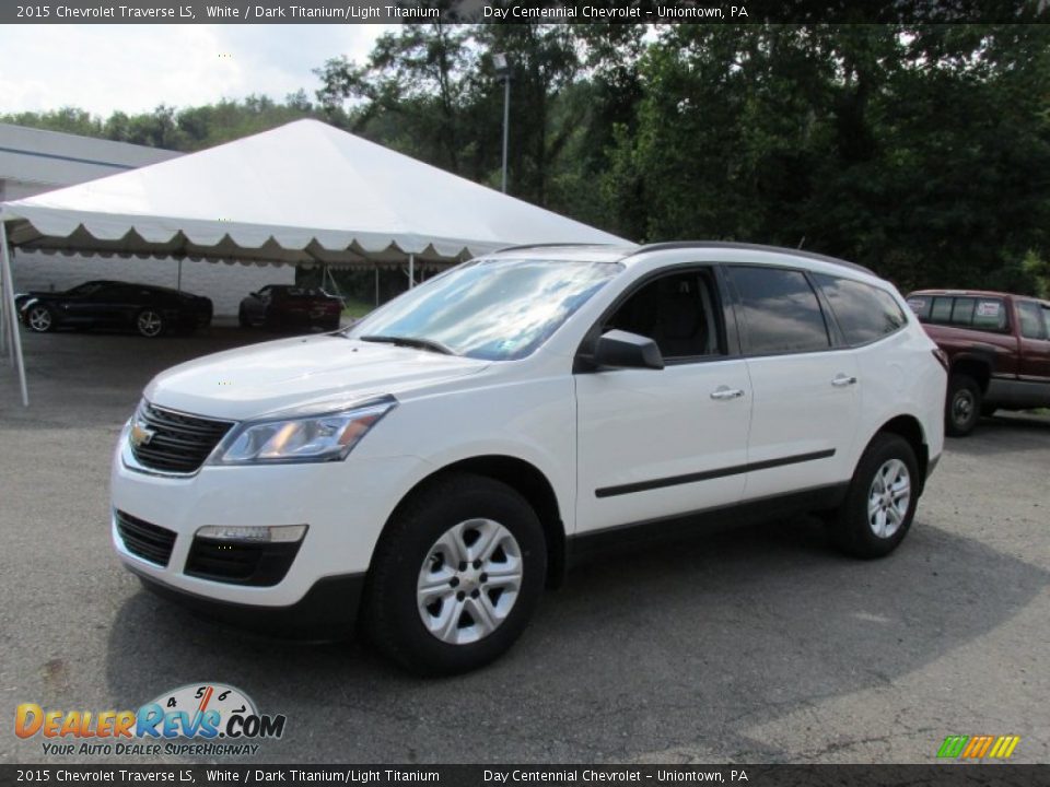 2015 Chevrolet Traverse LS White / Dark Titanium/Light Titanium Photo #1