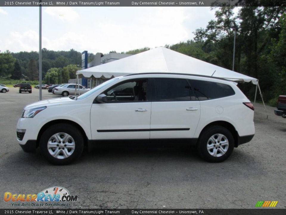 2015 Chevrolet Traverse LS White / Dark Titanium/Light Titanium Photo #2