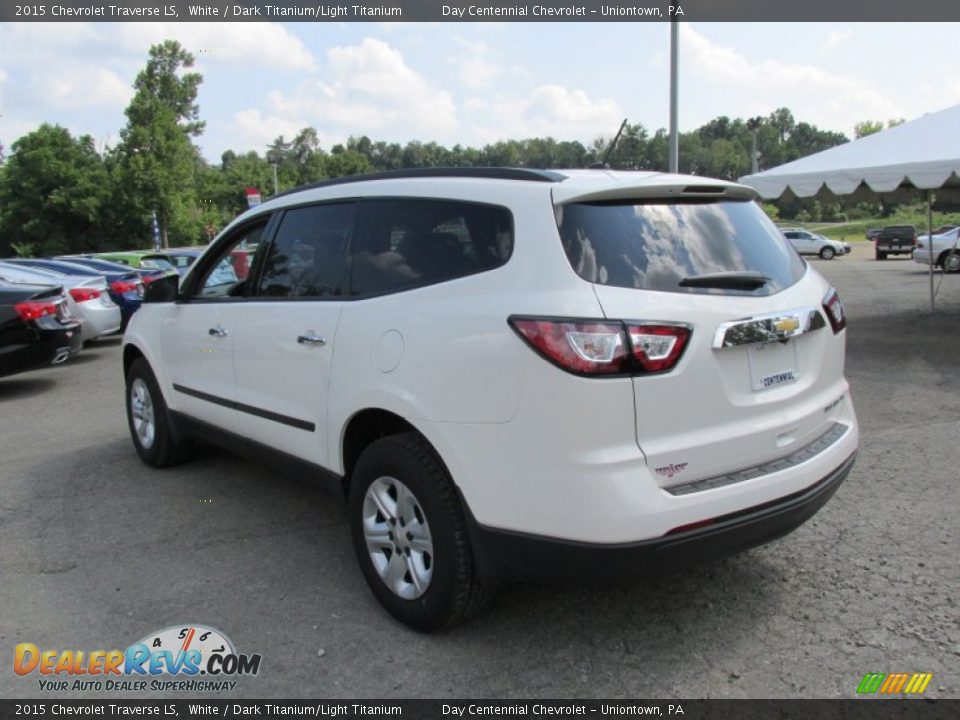 2015 Chevrolet Traverse LS White / Dark Titanium/Light Titanium Photo #4