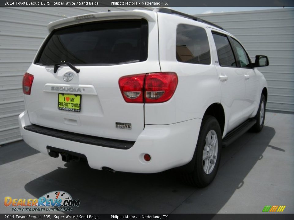 2014 Toyota Sequoia SR5 Super White / Sand Beige Photo #4